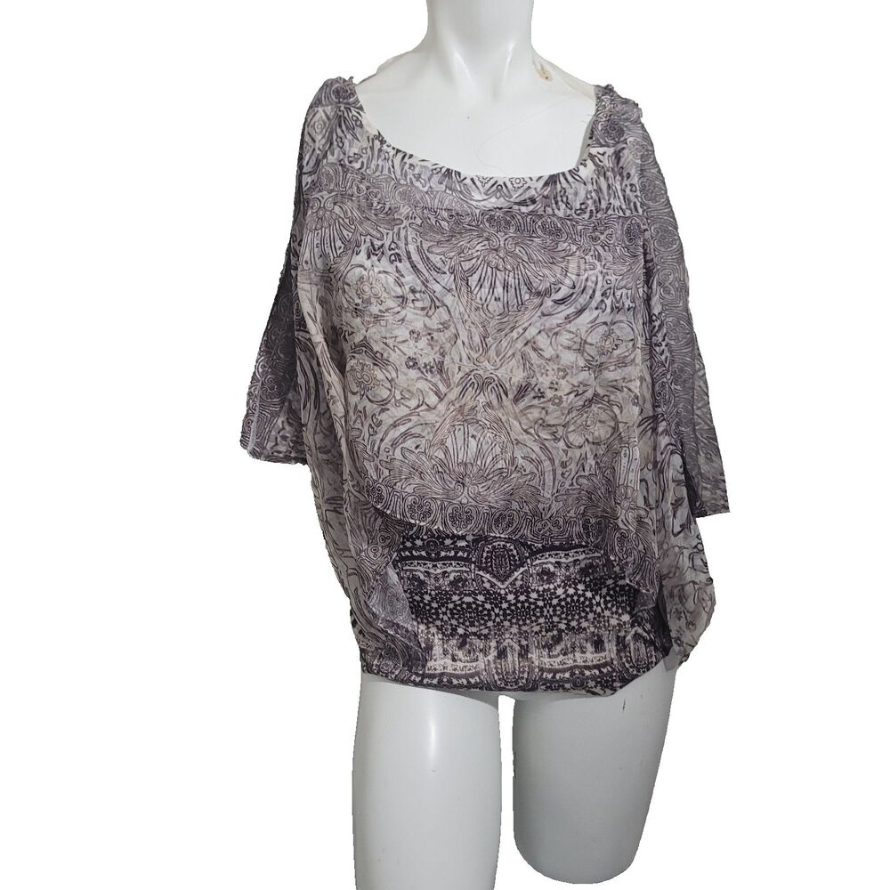 NEW Energe World Wear PL petite large blouse 2 piece attached tank sheer